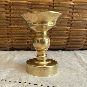 Vintage Gold Tone Metal Candle Holder Home Decor Accent
